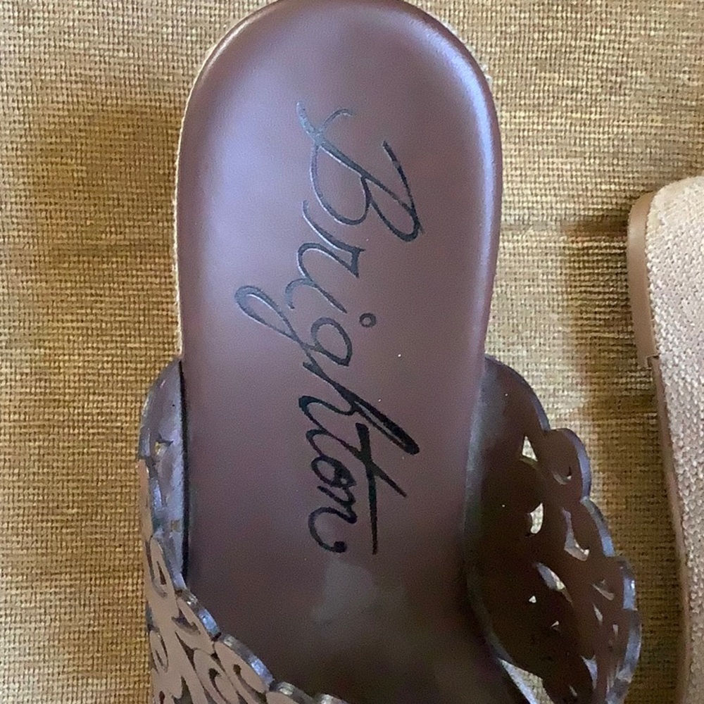 Brighton slip in sandal wedge brown - Picture 3 of 8